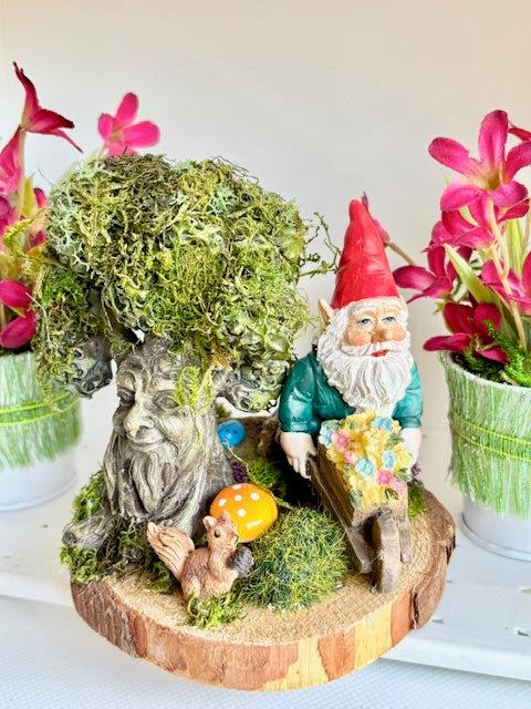 Gnome spring gardening